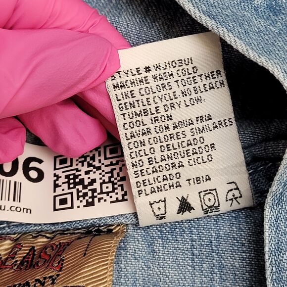 Studio-Ease Denim Hoodie Womens Medium 21x21 Cropped Boxy - Picture 8 of 12